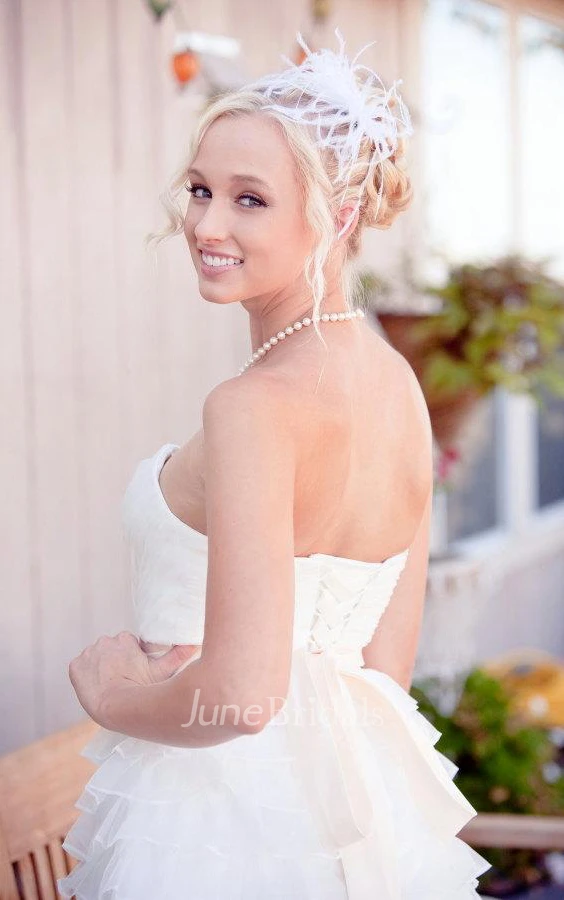 Sweetheart Organza Wedding Dress With Sash Crystal Detailing And Tiers