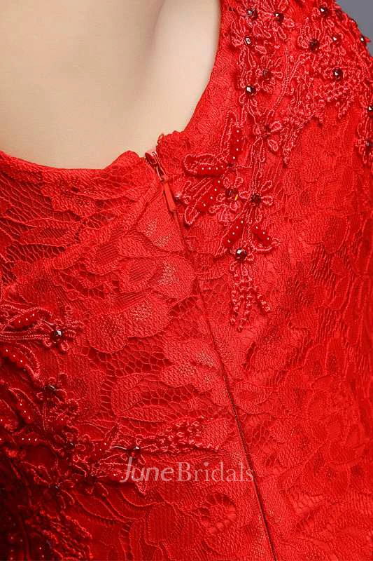 Sleeveless Scoop Neck Mermaid Lace Dress