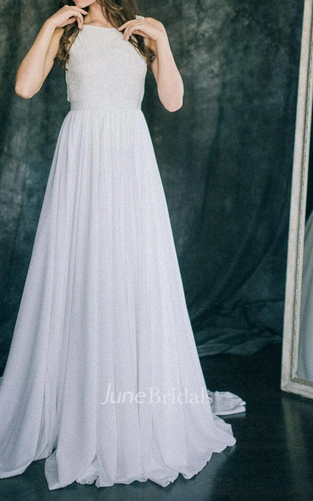 Floor-Length Chiffon Satin Weddig Dress