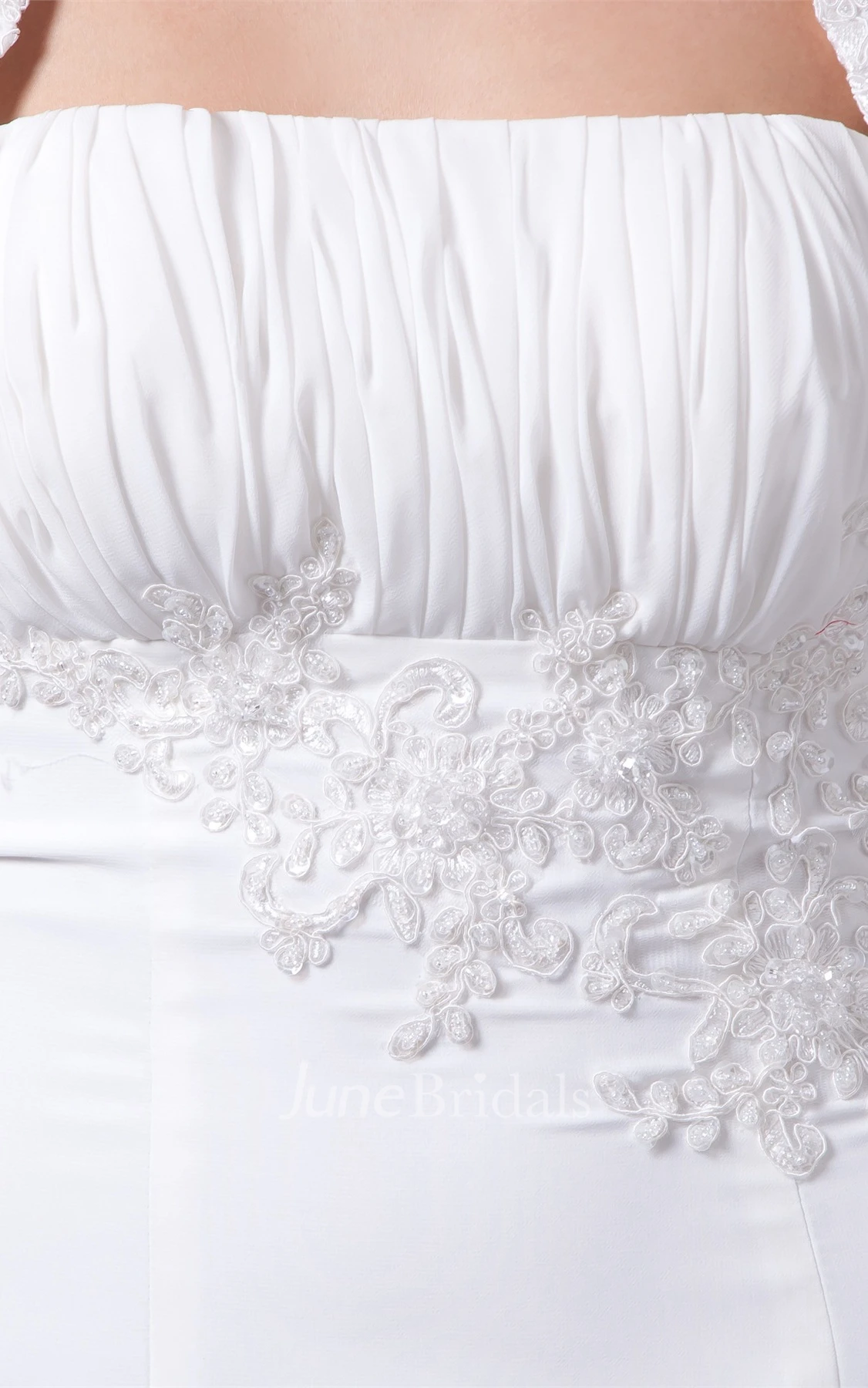 Strapless Chiffon Sheath Dress with Lace and Bolero