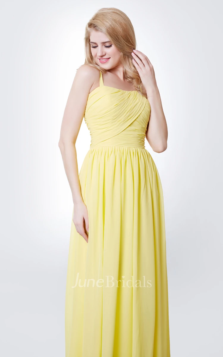 Sexy Sheath Chiffon Long Dress With Spaghetti Straps Style