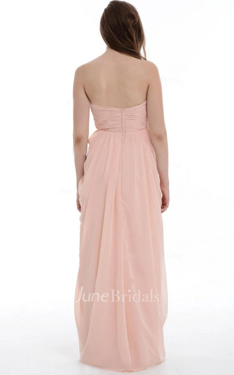 A-line Long Sweetheart Chiffon Dress With Ruffles