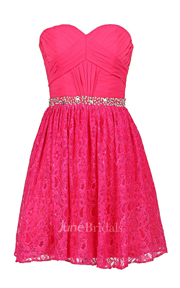 Sweetheart Bridal Dress With Beading and Lace Skirt