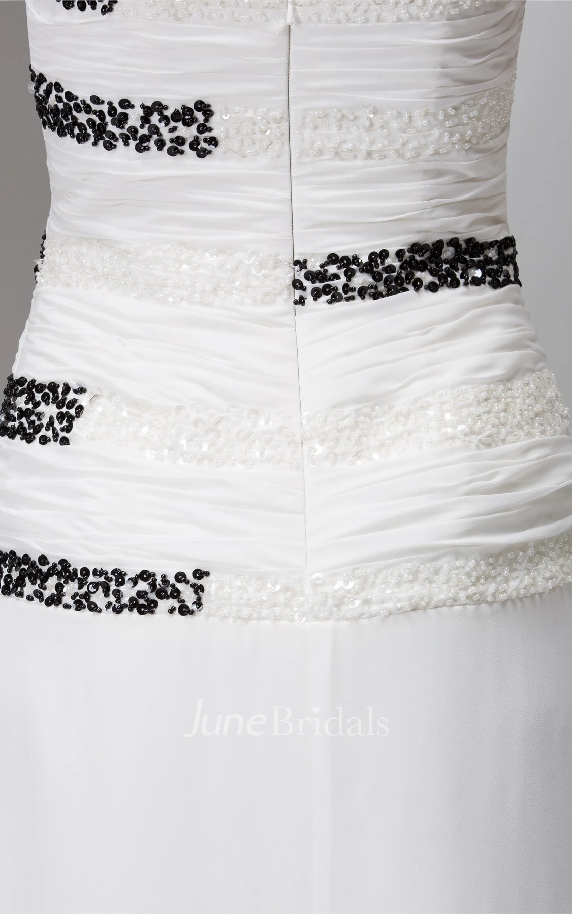 Strapless Ruched Chiffon A-Line Gown with Stress