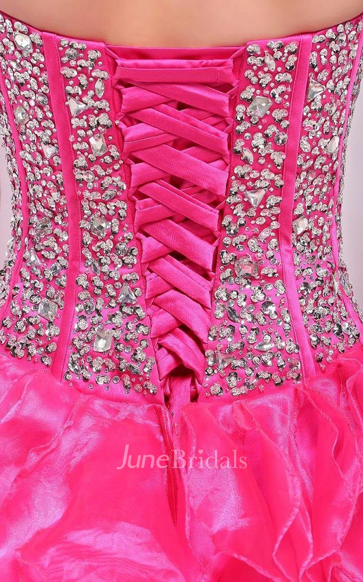 Chic Sweetheart Ball Gown With Ruffles and Beadings
