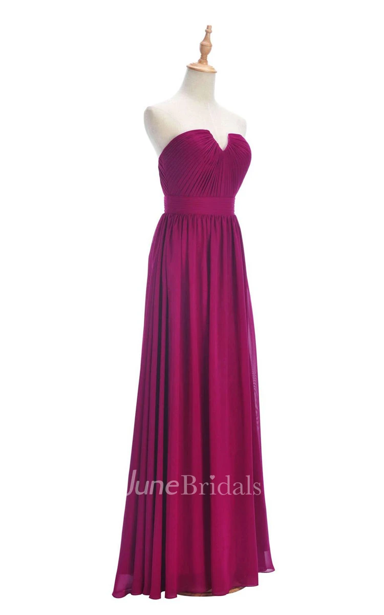 One-shoulder Sweetheart Long Empire Dress With Side Slit