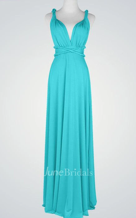 Strapped Chiffon Floor-Length Dress With Pleats