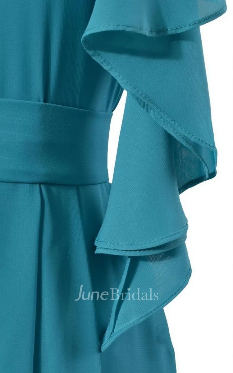 One-shoulder Short Mini Dress With Pleats