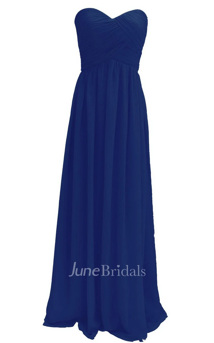 Sweetheart Ruched A-line Gown With Zipper Back