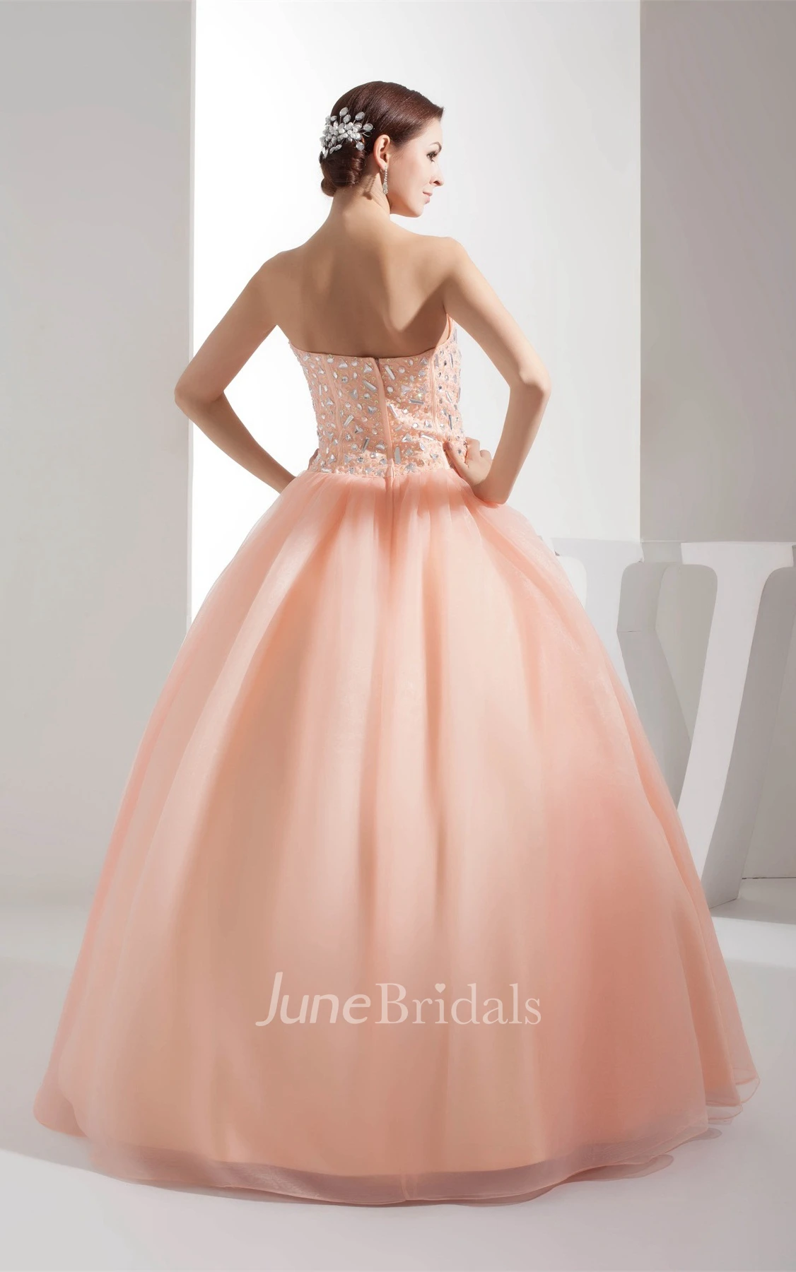 Sweetheart Pleated A-Line Ball Gown with Gemmed Bodice