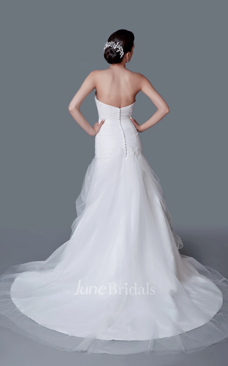 Brilliant Strapless Beaded A-line Tulle Gown