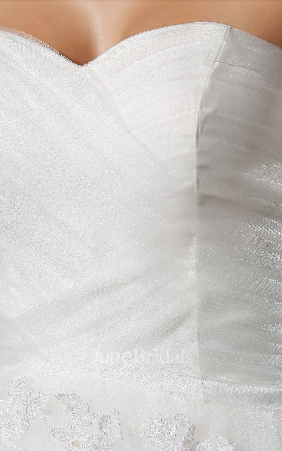 Strapless A-Line Gown With Soft Tulle And Lace Bolero