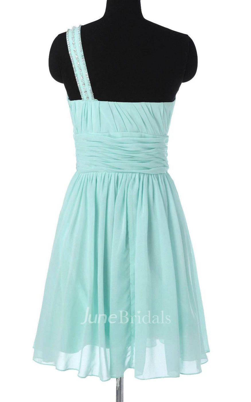 Short One-shoulder Chiffon Dress