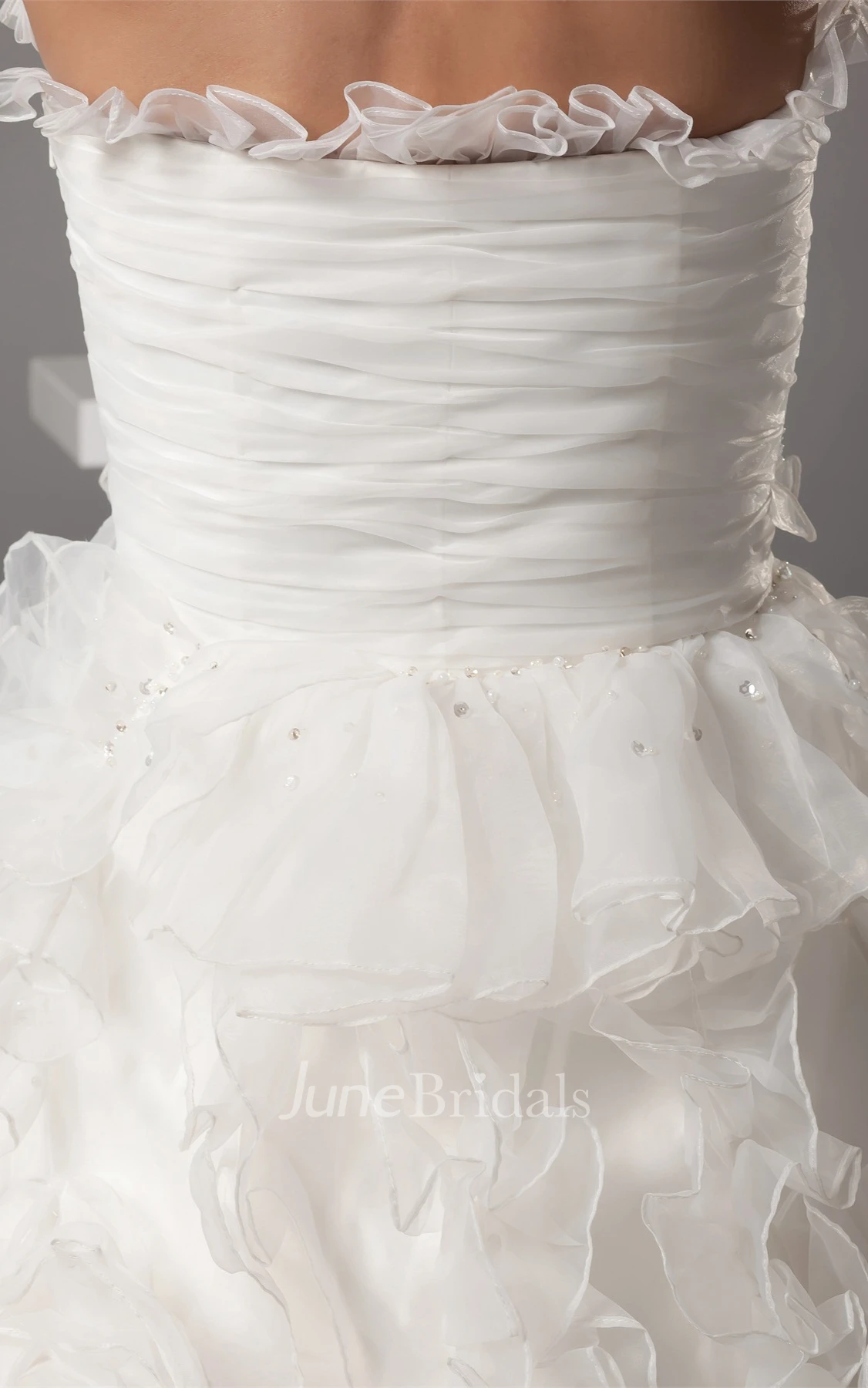 Sweetheart Ruffled A-Line Ball Gown with Ruching