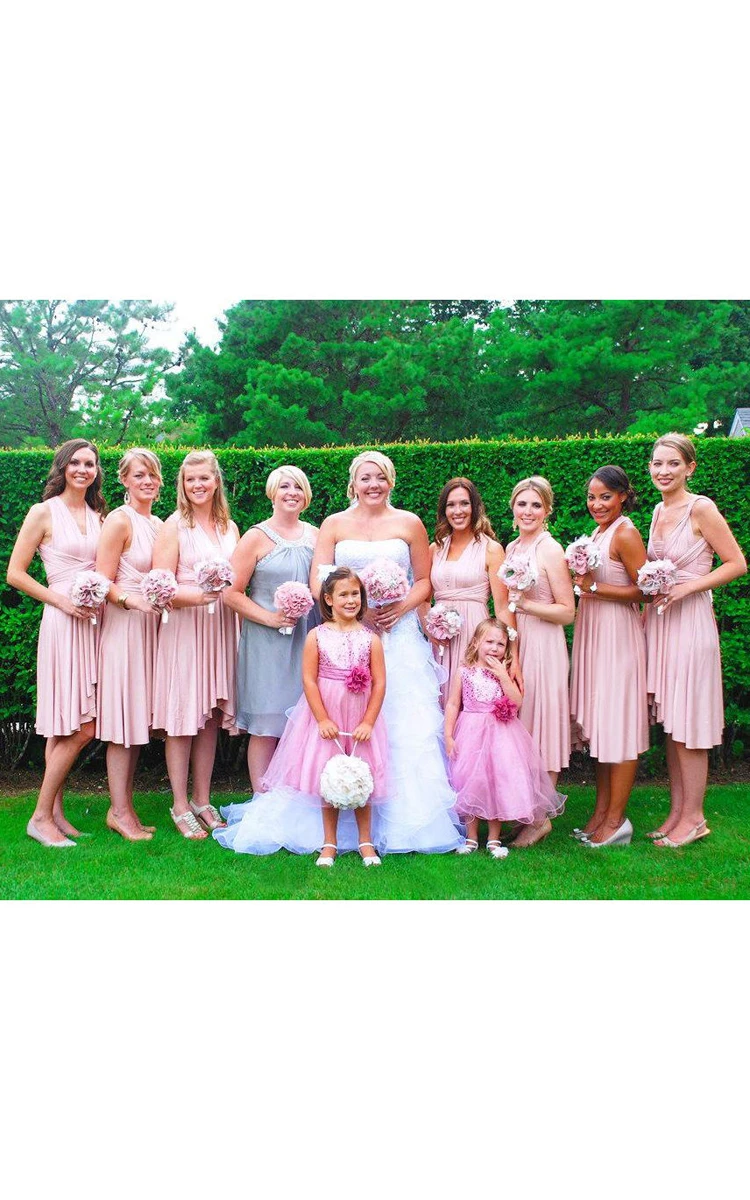 Nude Pink Convertible Twist Wrap Jersey Dress