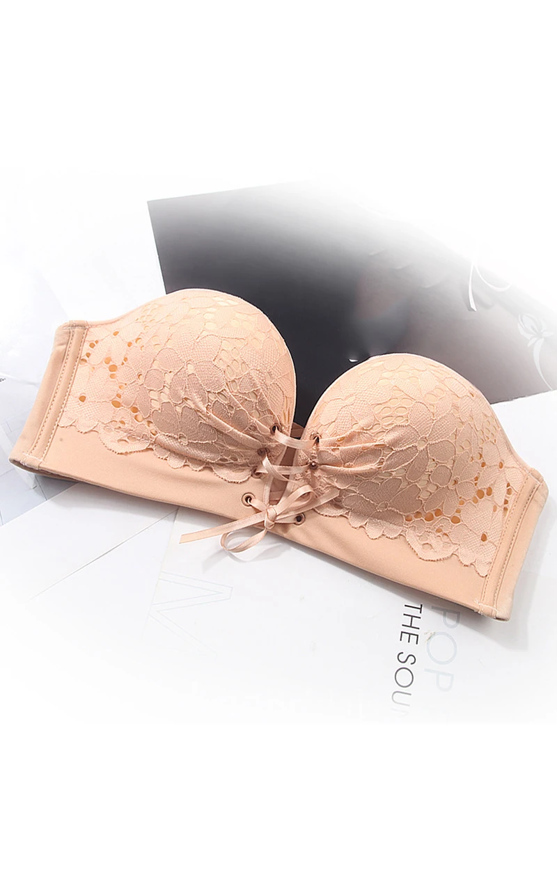 Elegant Appliqued Strapless Bra