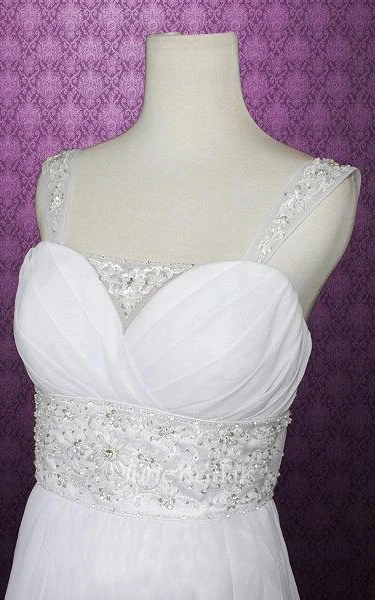 Sweetheart A-Line Criss Cross Dress With Beading And Pleats