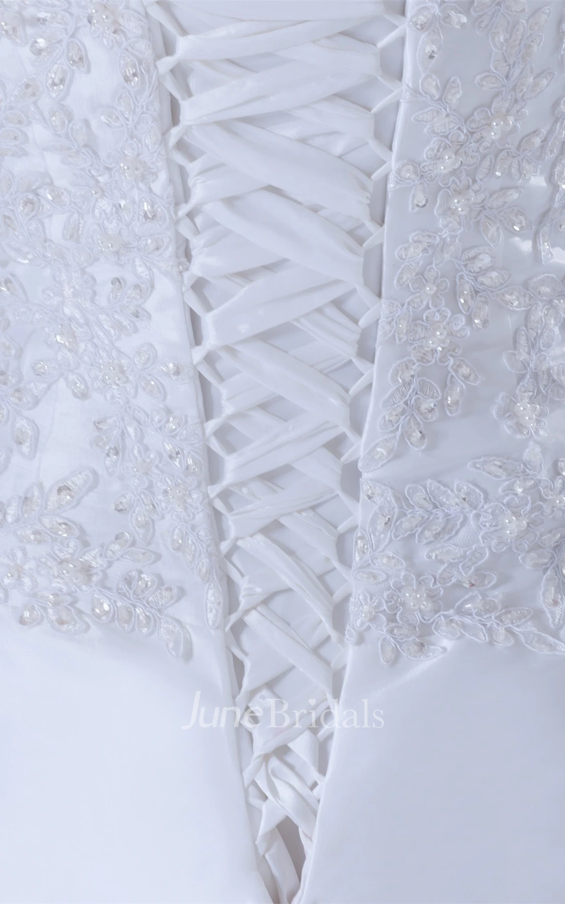 Spaghetti-Strap Pick-Up A-Line Ball Gown with Beading and Ruffles