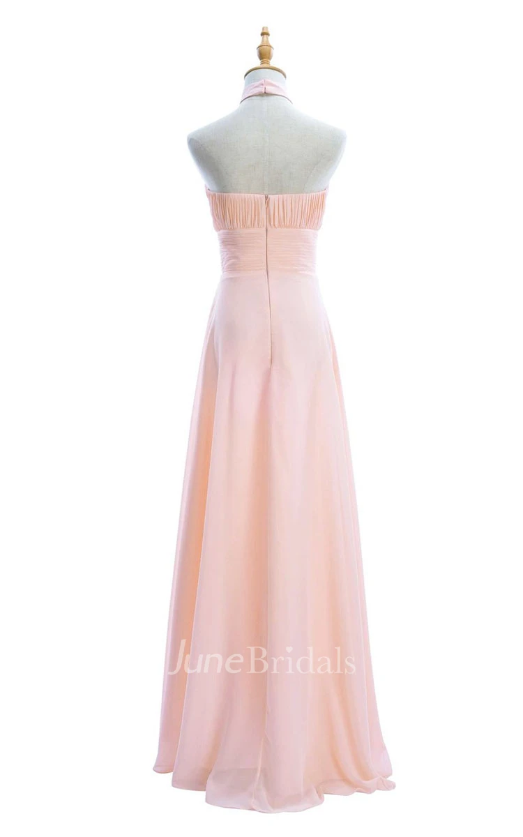 One-shoulder Sweetheart Long Empire Dress With Side Slit