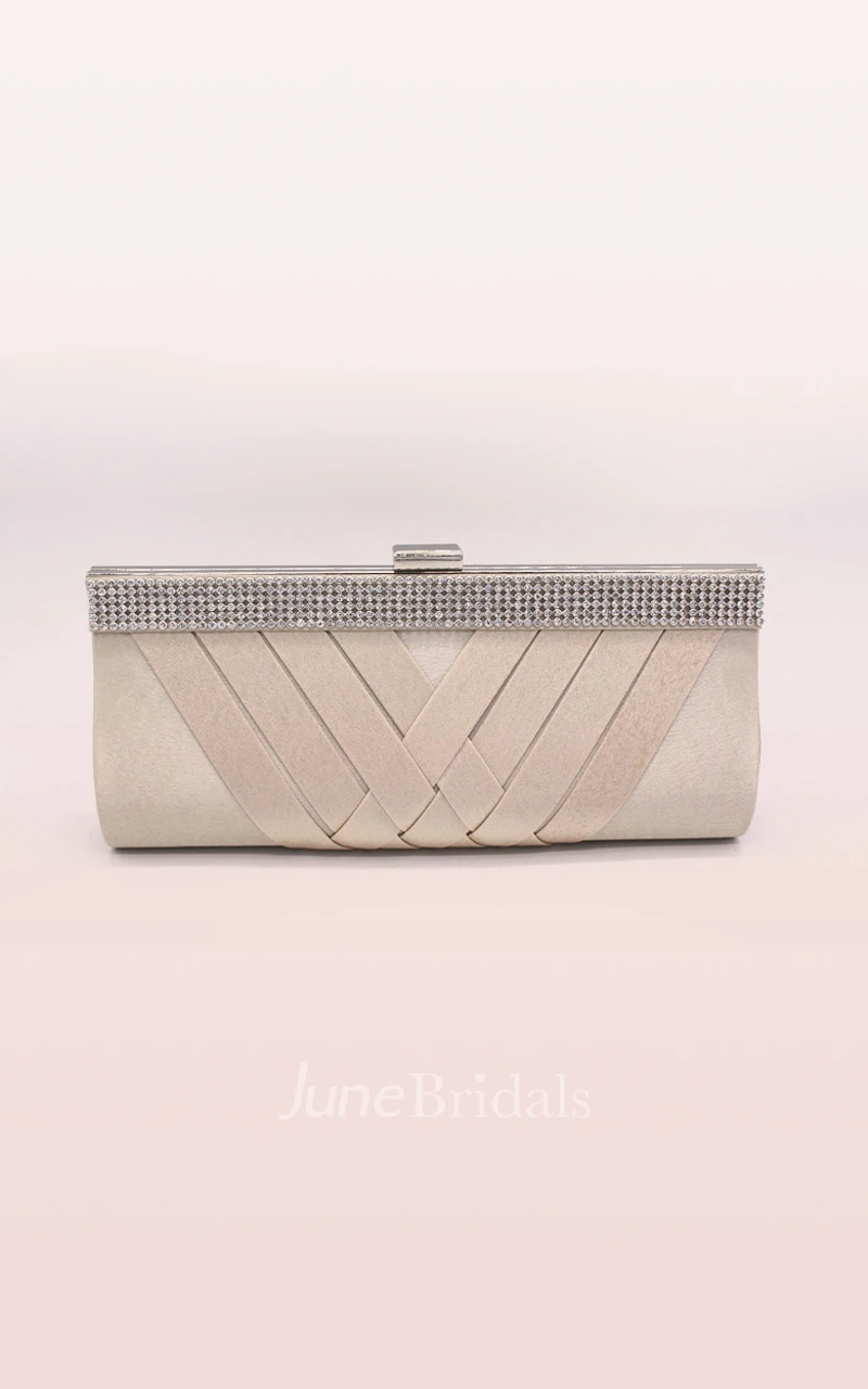 Rhinestone Woven Clutch