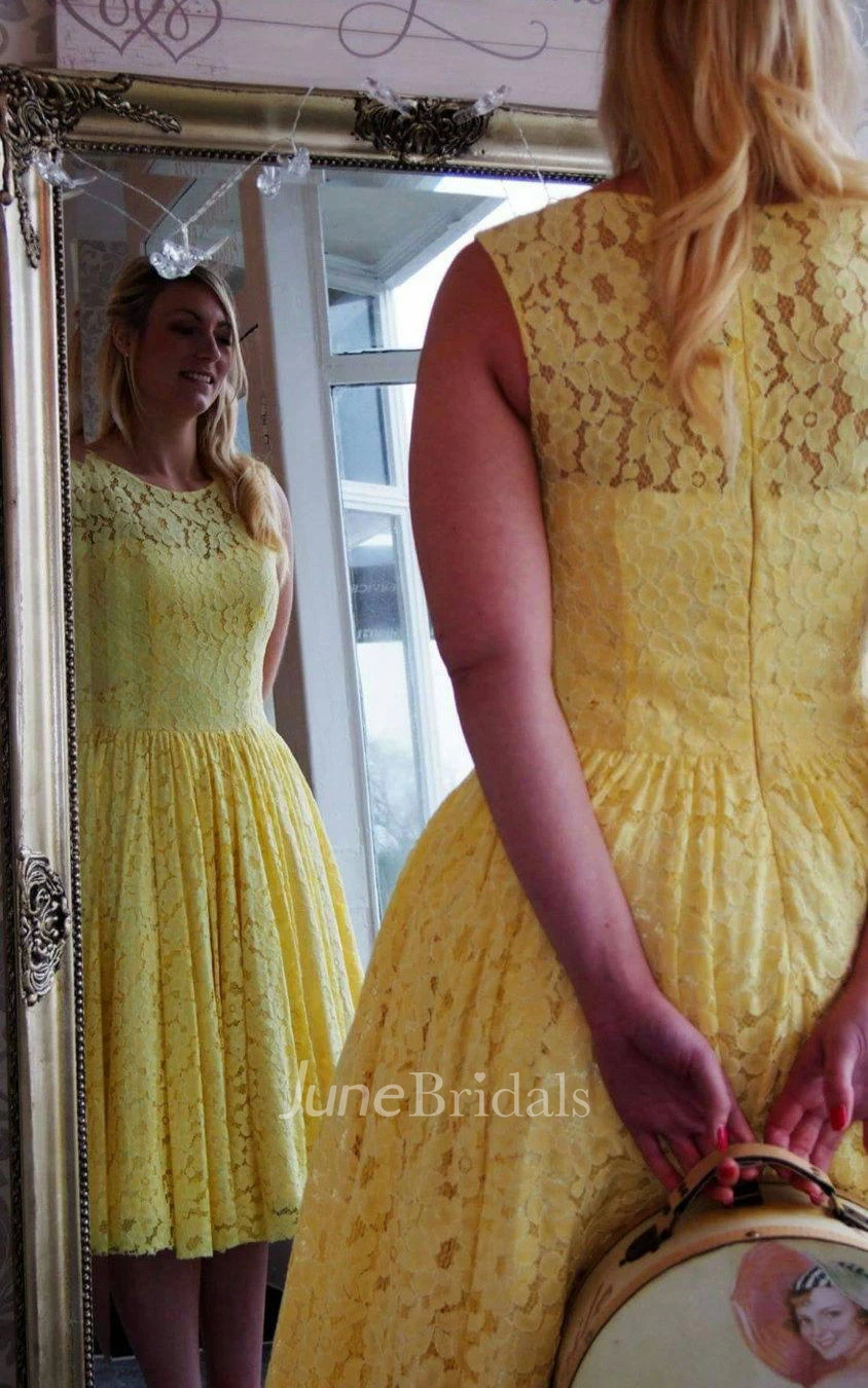 Nellie 1940S 50S Lace Tea Bridesmaid Dress