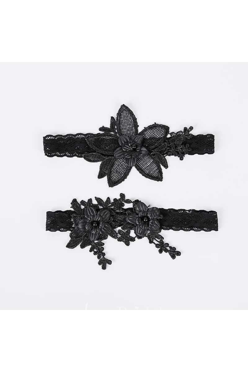 Hot Bridal Garter Black Lace Two Piece Elastic Garter Within 16-23inch