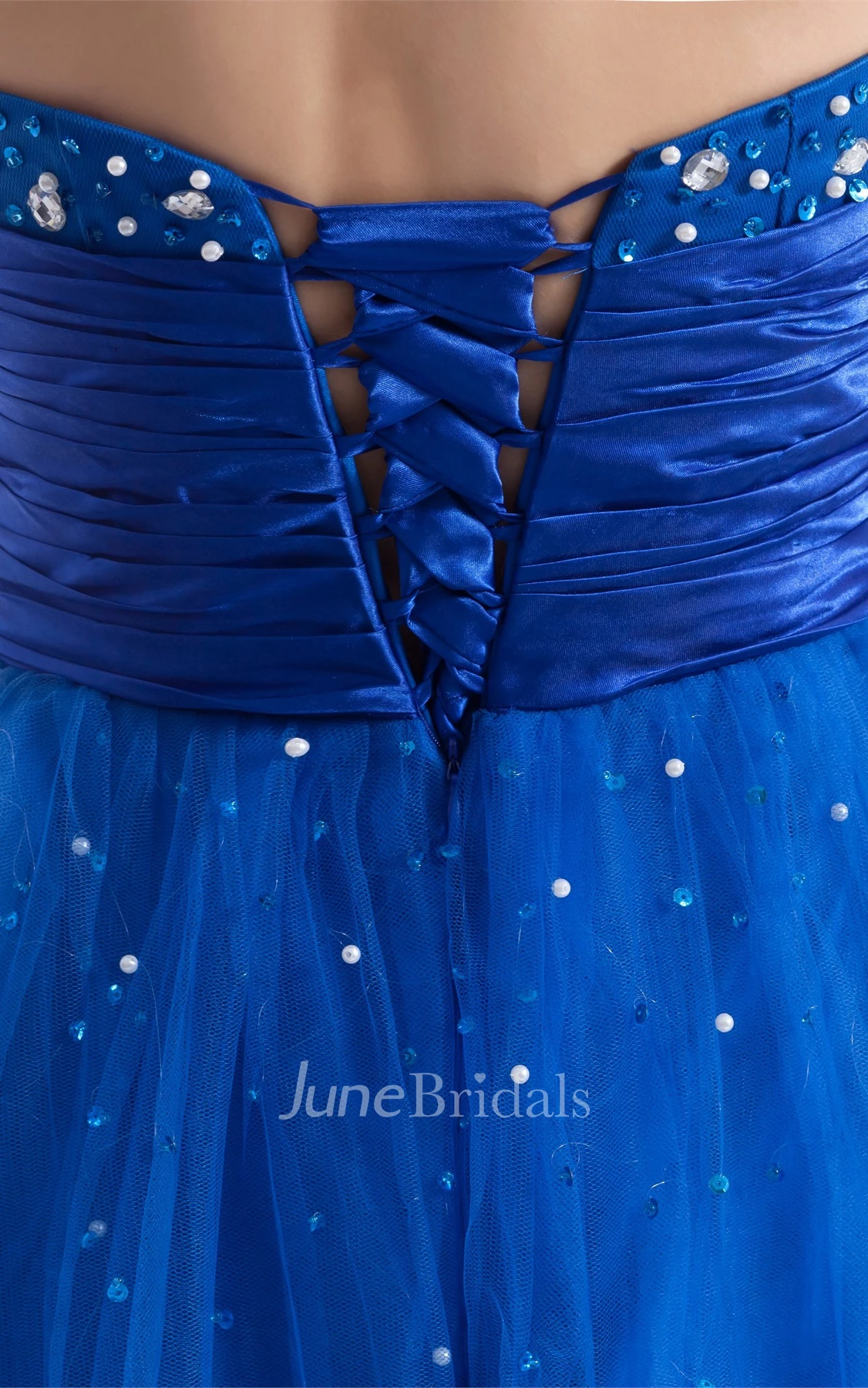 sweetheart a-line tulle dress with floral waist and beading