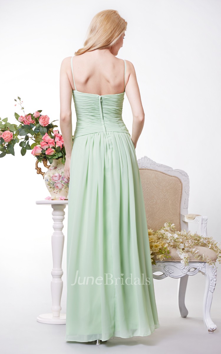 Crisscross bodice deals chiffon gown