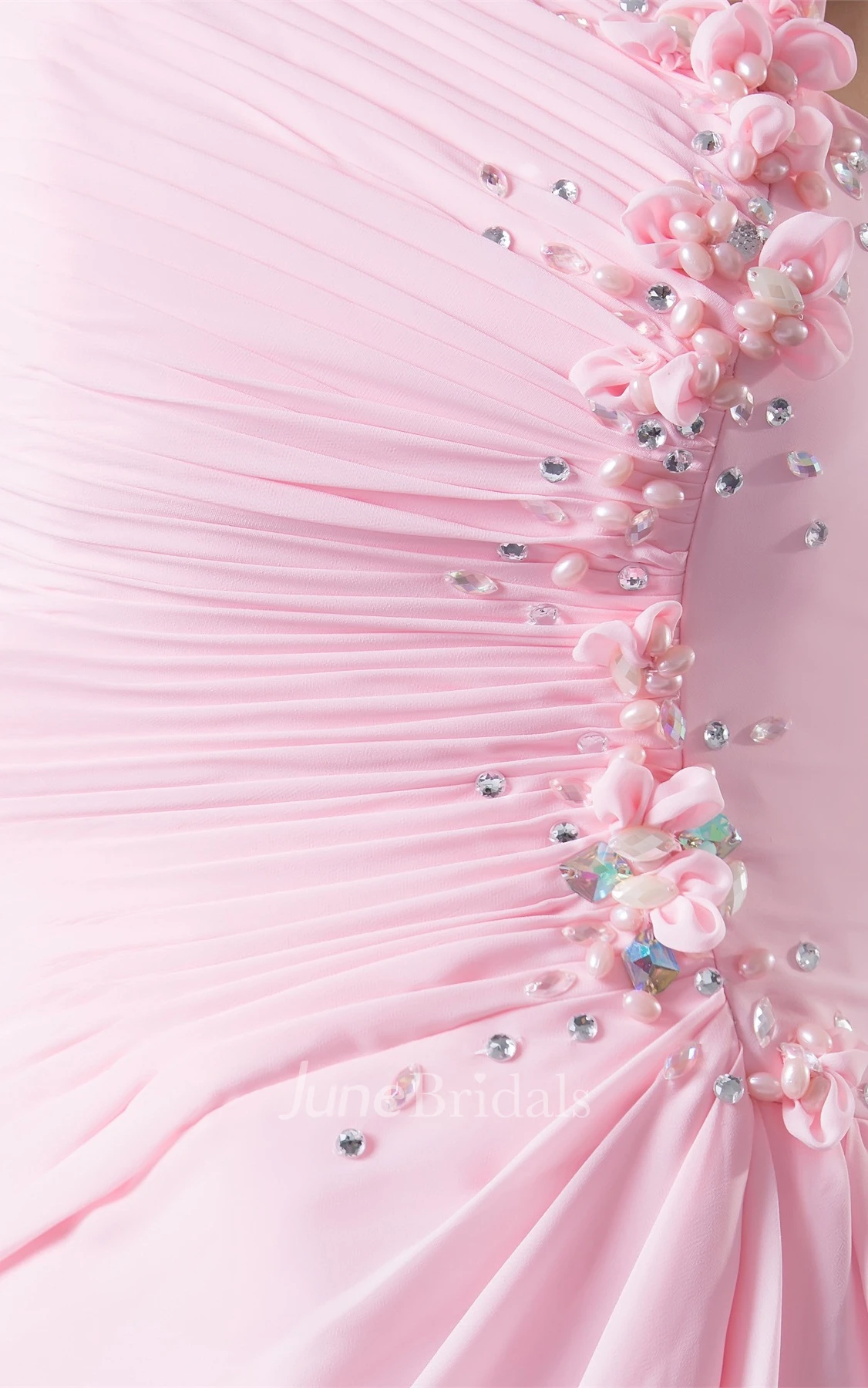 Pastel Sleeveless Ruched Chiffon Maxi Dress with Flower and Stress