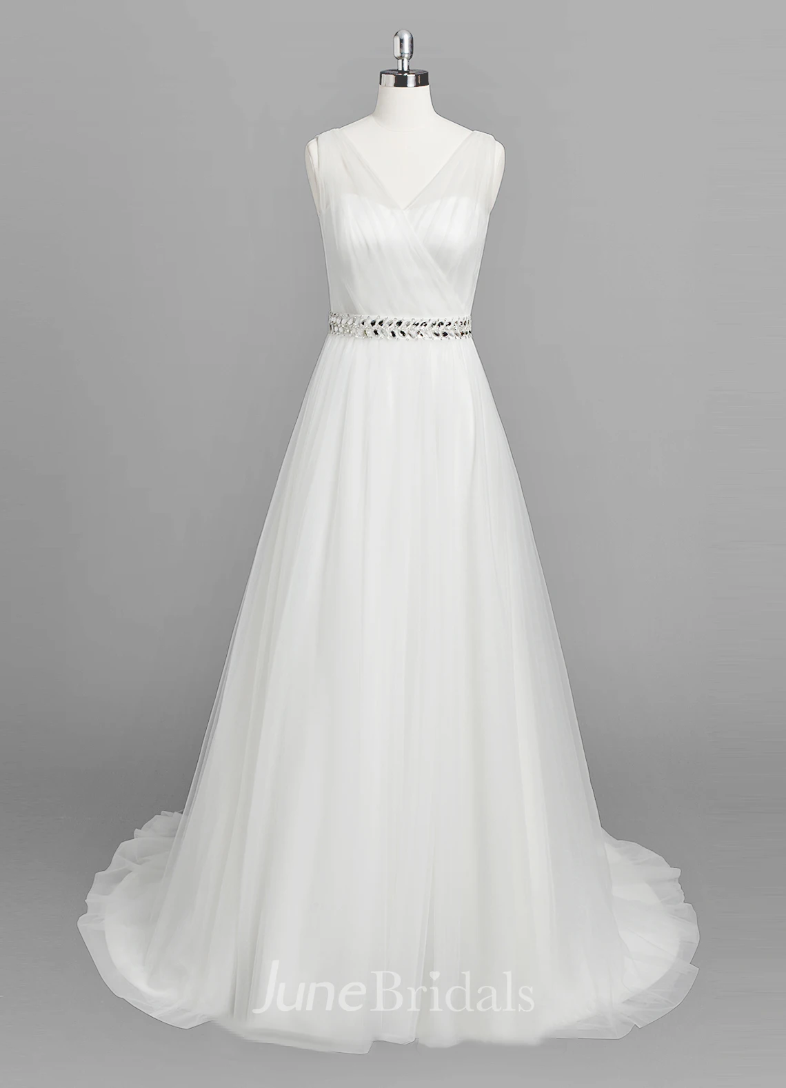 Vintage A-Line Ruffled Chiffon Wedding Dress With Appliques