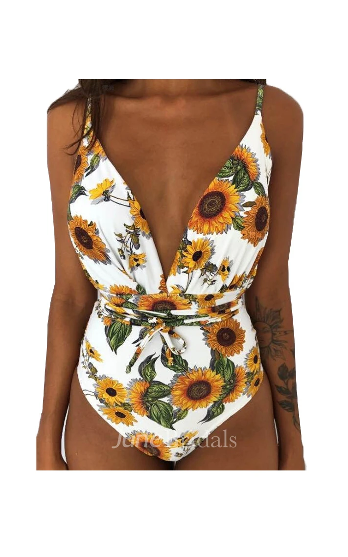 Sexy Plain/Floral/Leopard One-piece Swimsuit