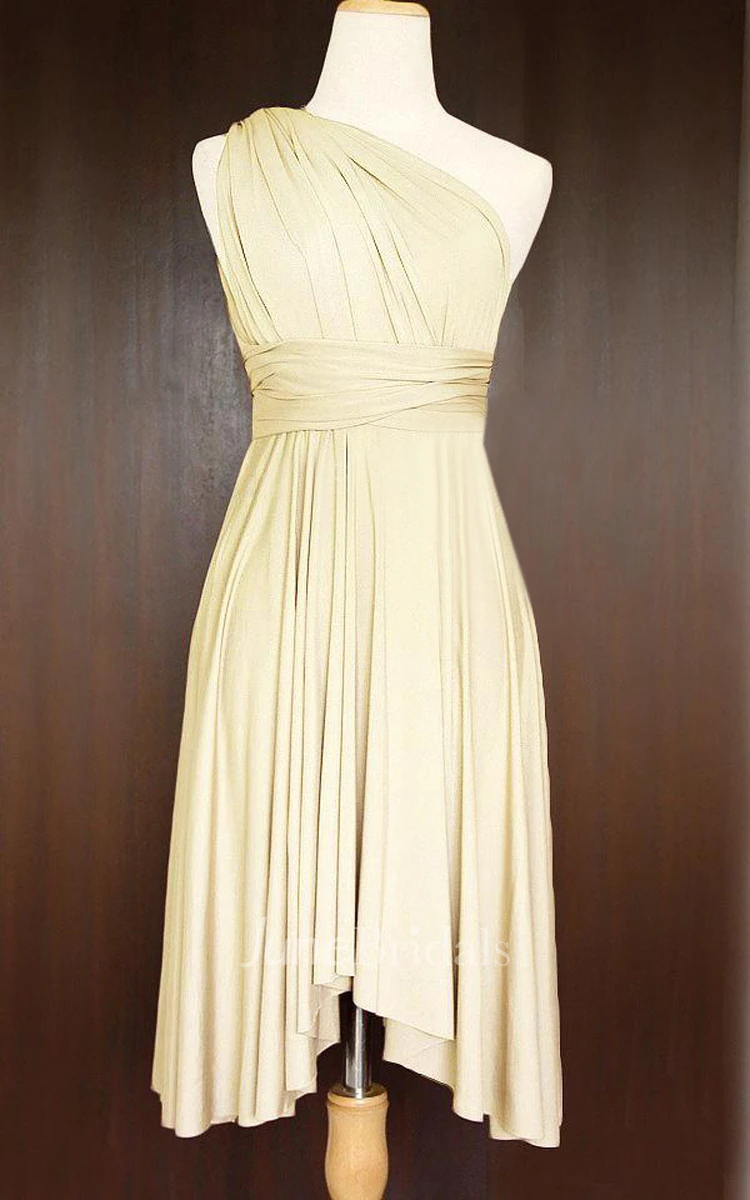 Champagne Bridesmaid Convertible Wrap Dress