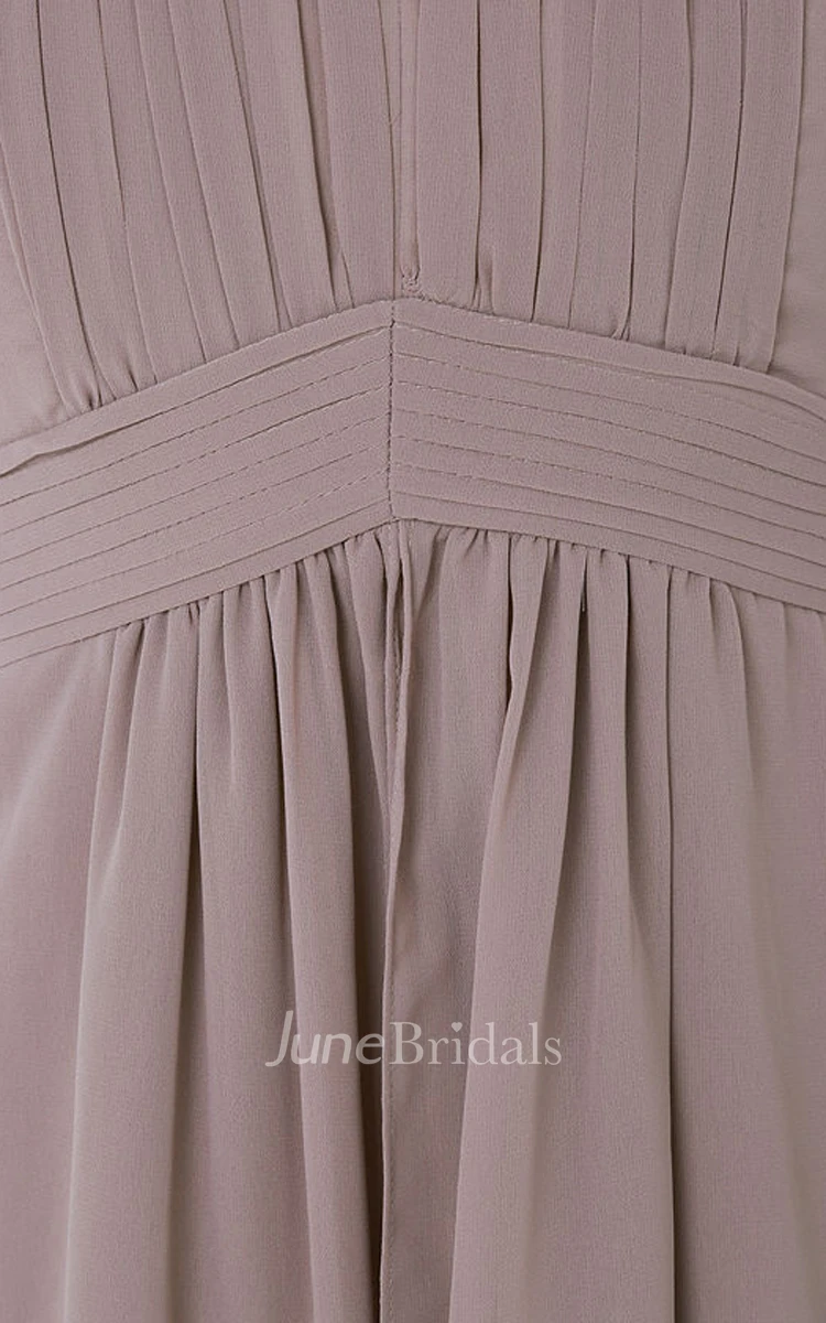 Brilliant Halter Sleeveless Empire Chiffon Long Dress