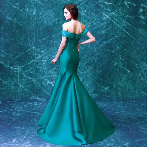 Newest Off-the-shoulder Mermaid Prom Dress Sweep Train Zipper