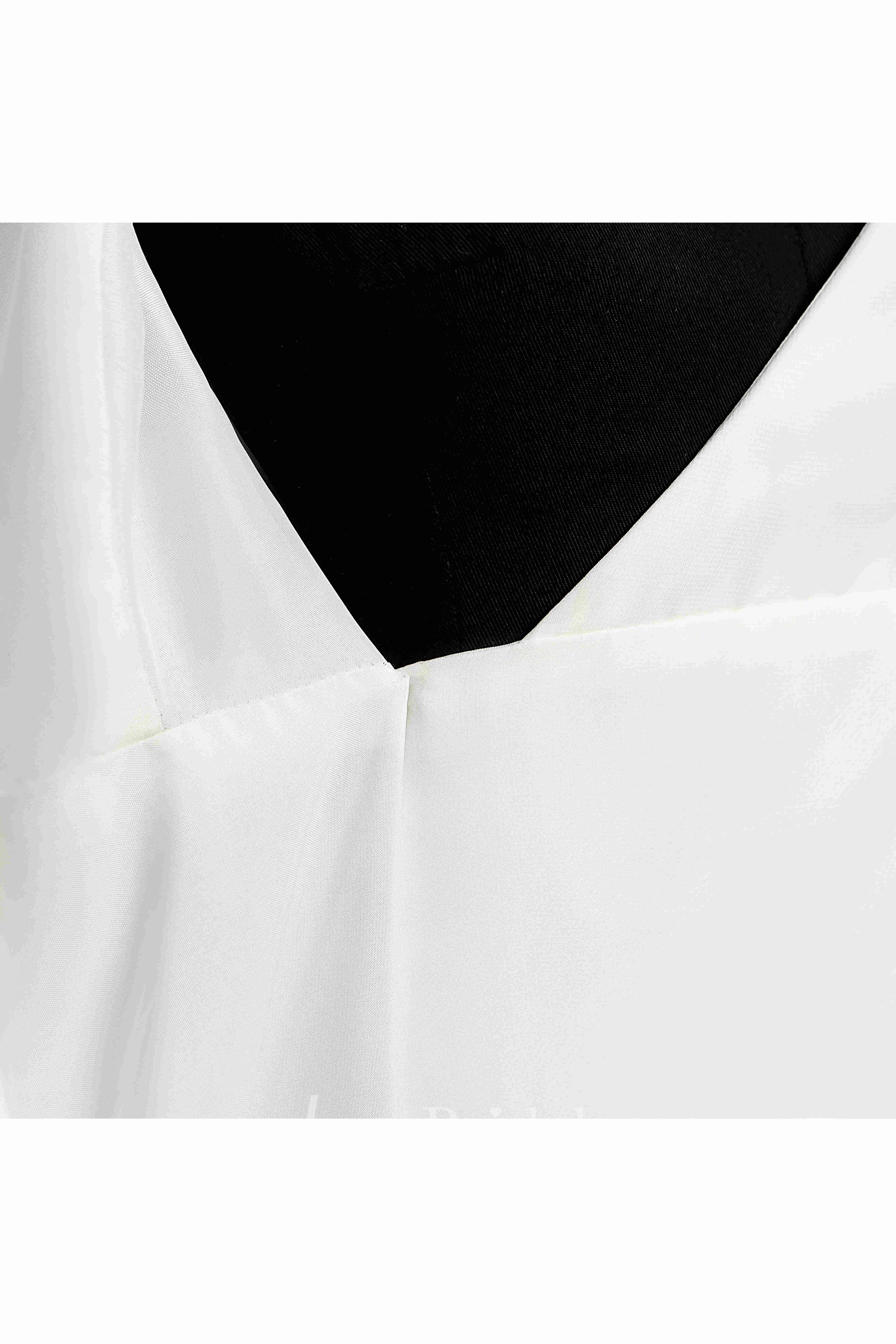 Puf Style Sleeve V-neck Long Chiffon Wedding Dress