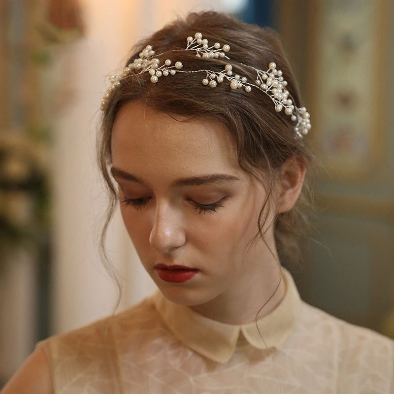 Western Style Bridal Headbands with Beads