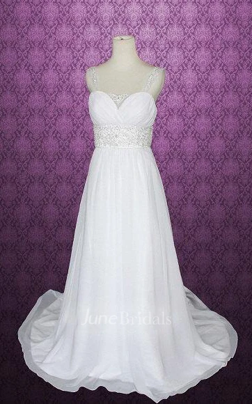 Sweetheart A-Line Criss Cross Dress With Beading And Pleats