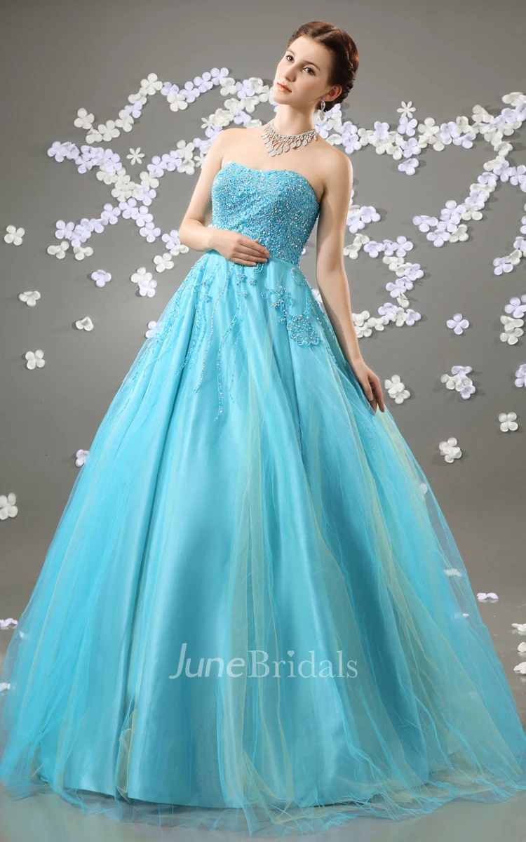 Glam Quinceanera Princess Ball Gown With Soft Tulle