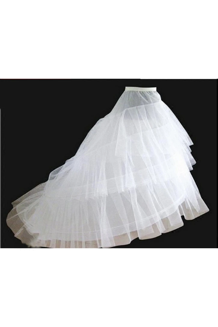 Trailing Wedding Dress Skirt Petticoat with Three Tulle Two-Layer Steel Ring Trailing Hard Mesh