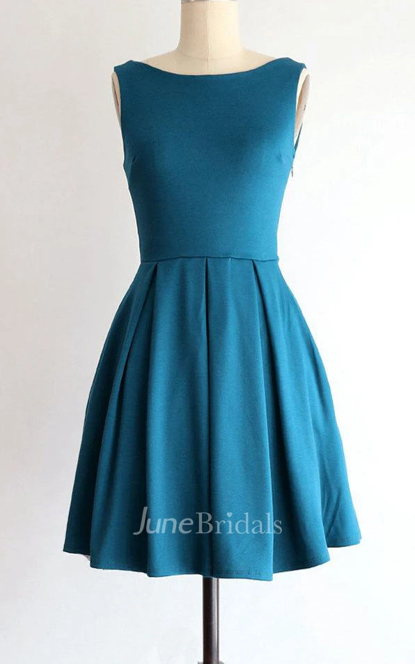 Tea-length Dress With Pleats&Bow