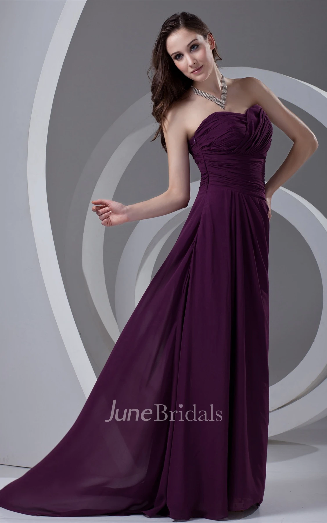 sweetheart floor-length criss-cross dress with draping