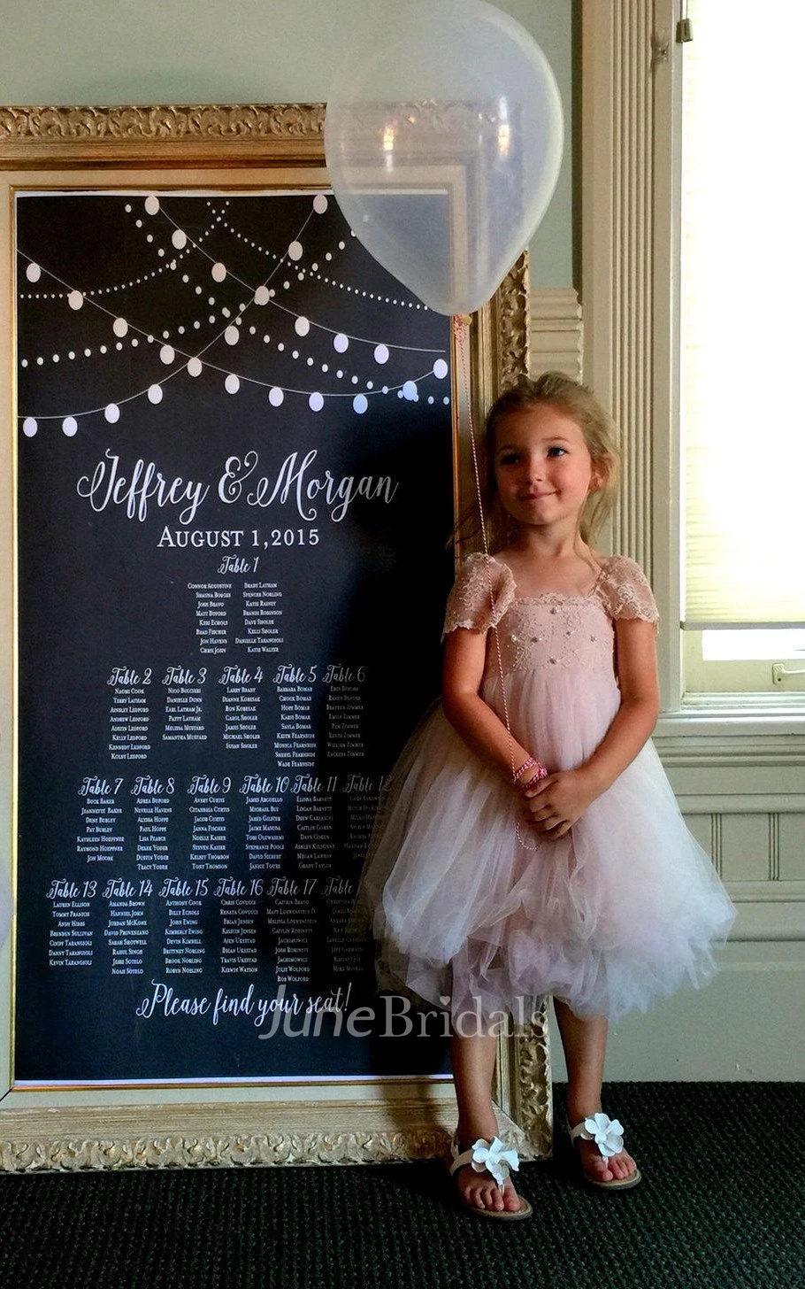 Cap-sleeved Square Neck Tulle&Lace  Dress With Flower