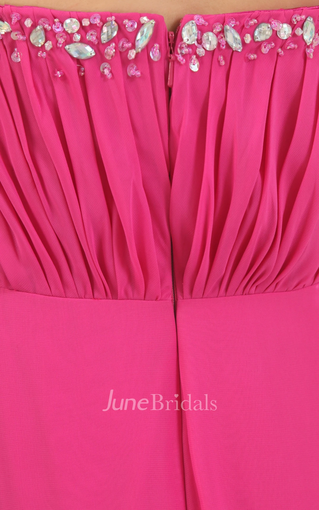 Sweetheart Chiffon Dress With Ruching Dress Beading