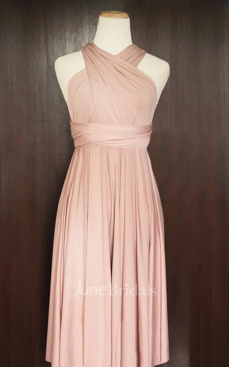 Nude Blush Infinity Dress for Bridesmaids Party With Multiway