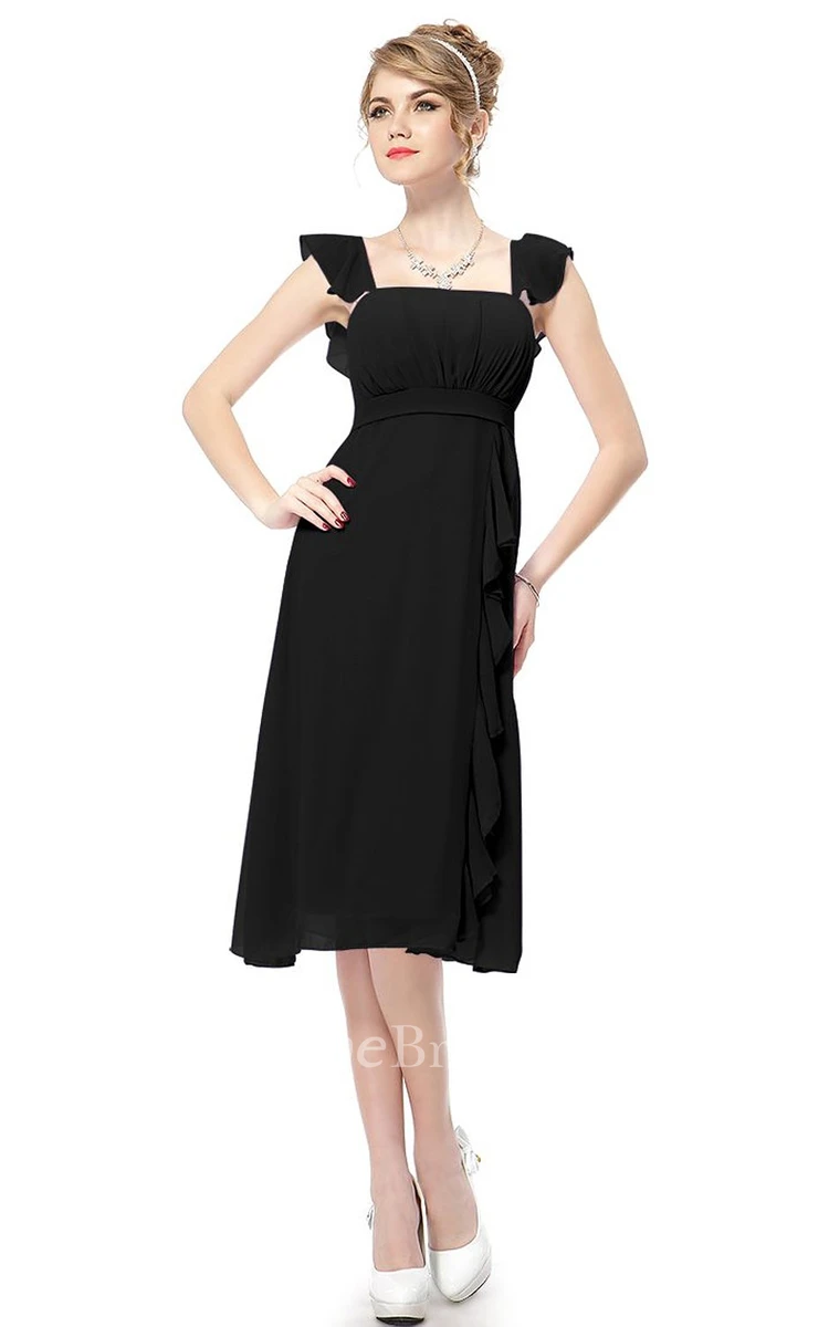 Strapless A-line Ruffle Dress With Detachable Sleeves