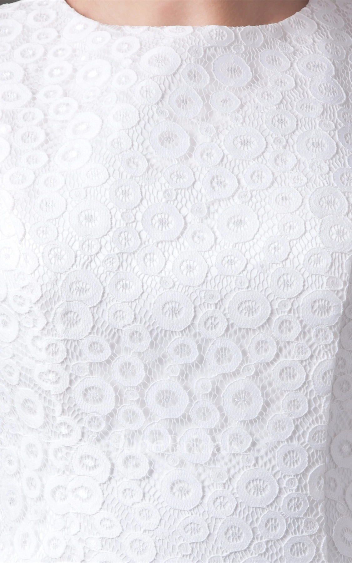 High-Neck Lace Sleeveless Dress with Brush Train