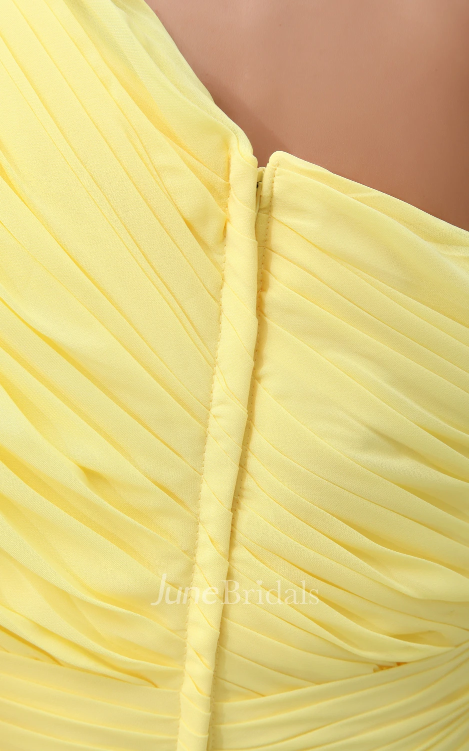 A-Line Empire Asymmetrical One-Shoulder Vintage Gown With Pleats