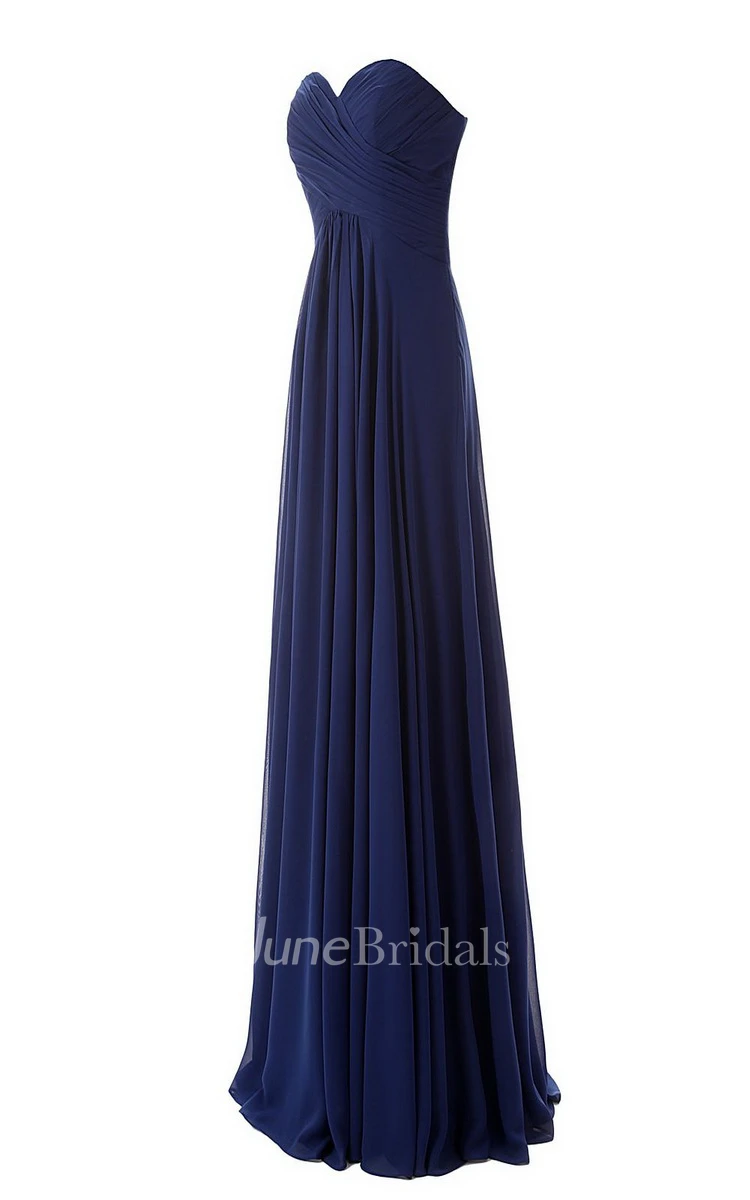 Simple Sweetheart Criss-cross Chiffon A-line Dress