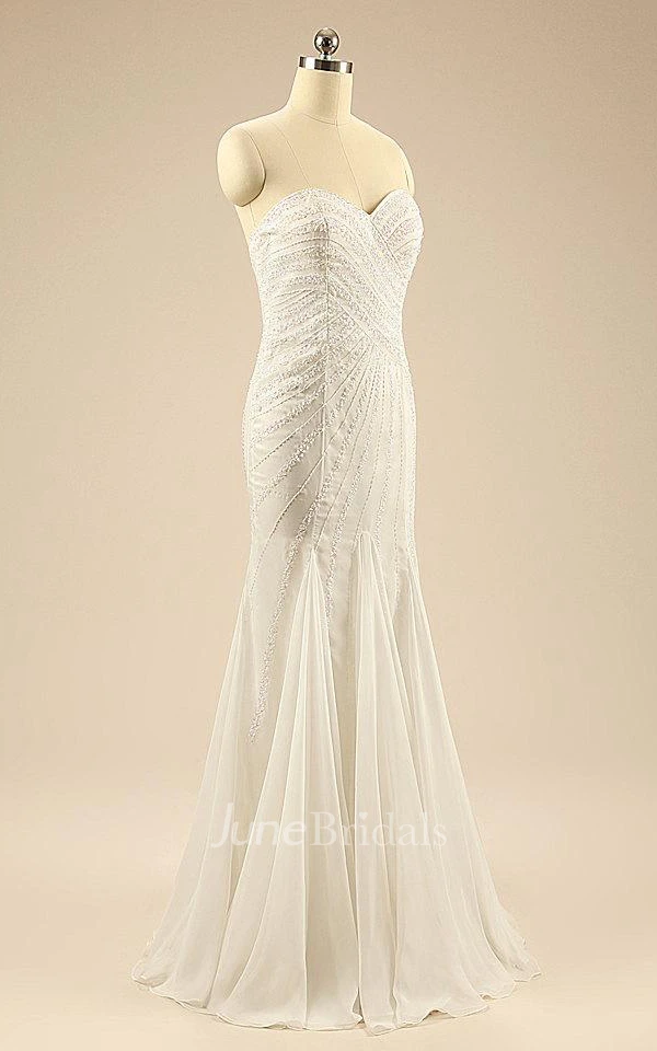 Trumpet Sweetheart Chiffon Dress With Beading Sequins