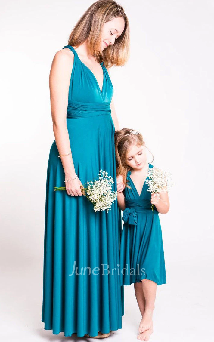 Convertible Jersey&Satin Dress